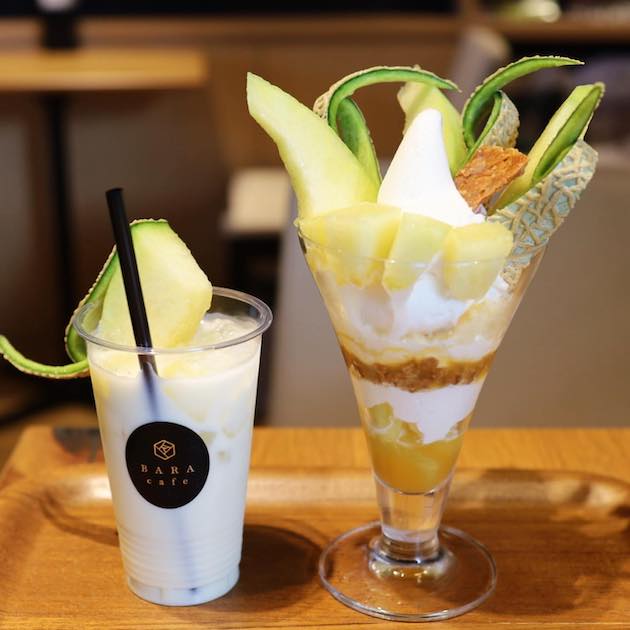 今日はいばらきメロンのパフェです