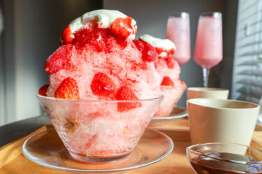 今日はフレーズの苺とクリームのふわふわかき氷です