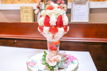 今日は国産いちごパフェです